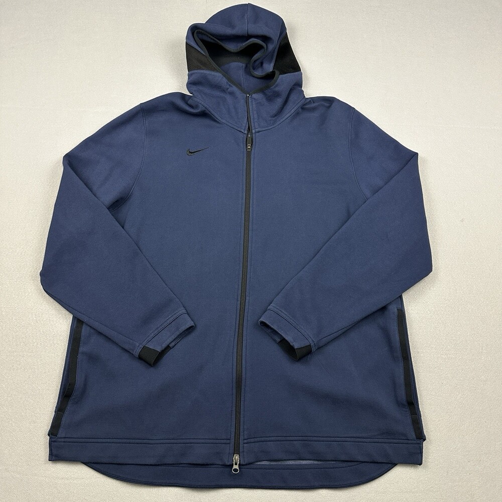 Nike Hoodie Men 2XL Blue Showtime Full Zip Basketball Warmup Hood Pockets XXL
